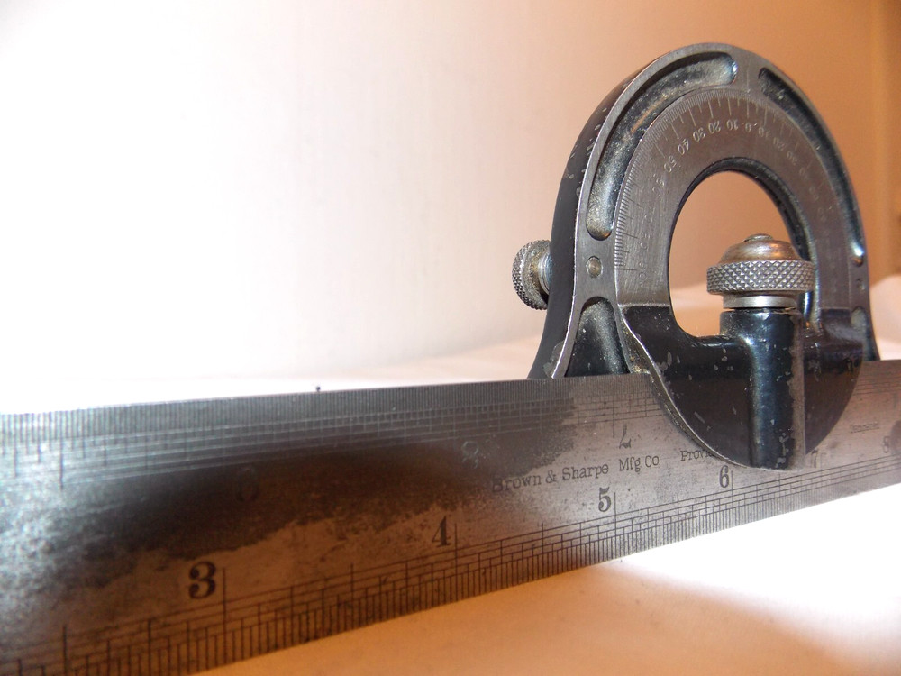 BROWN AND SHARPE MFG CO. 12" RULER PROTRACTOR