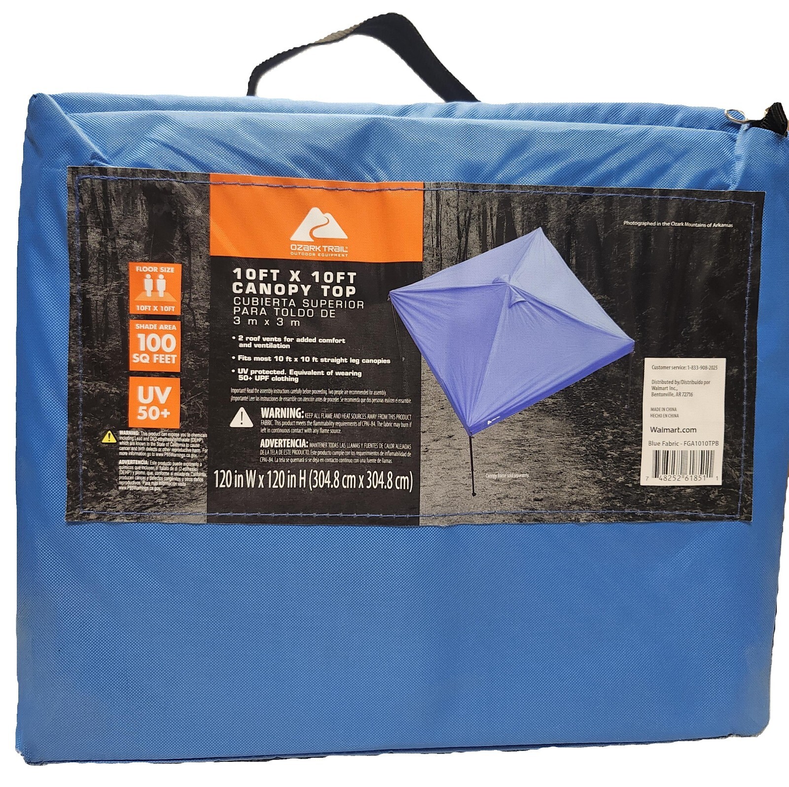 "NEW" 10x10 Top Replacement Cover for outdoor canopy, Blue Canopy Top