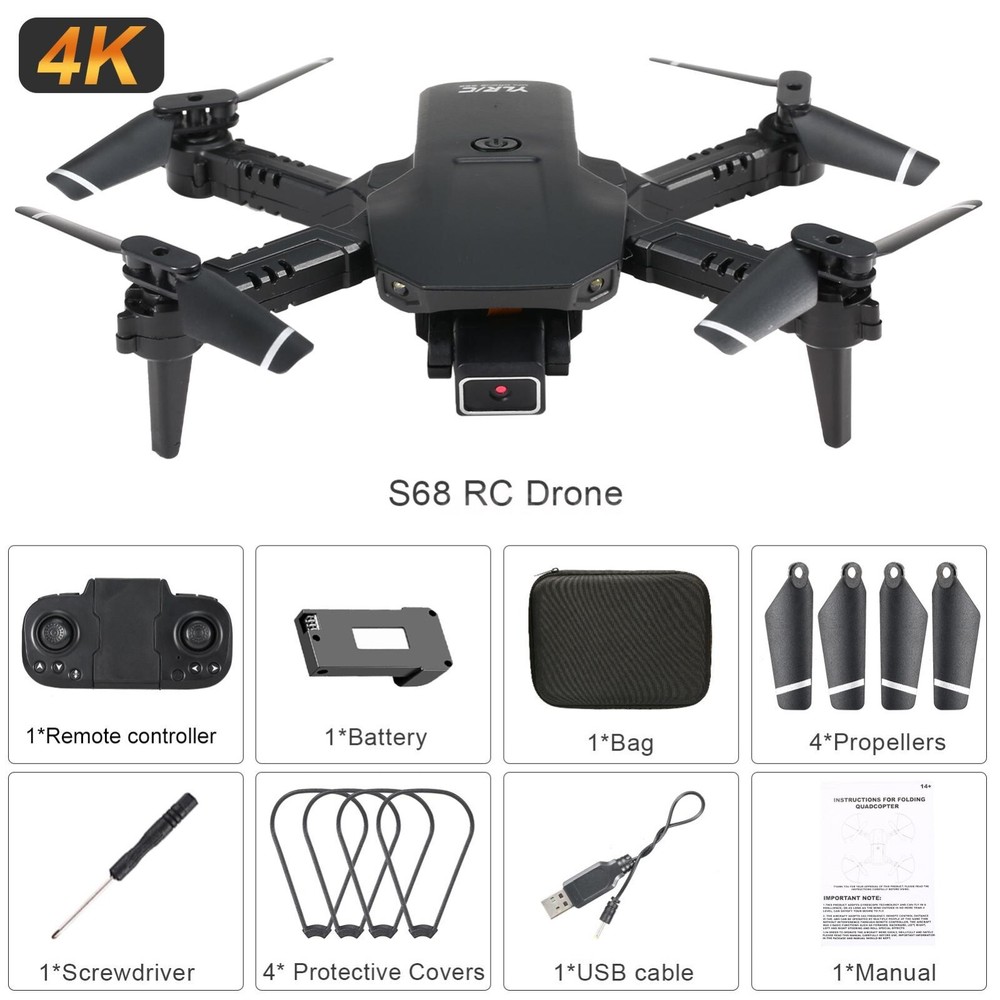 S68 RC Drone with Camera 4K Wifi FPV Drone Mini Folding Quadcopter