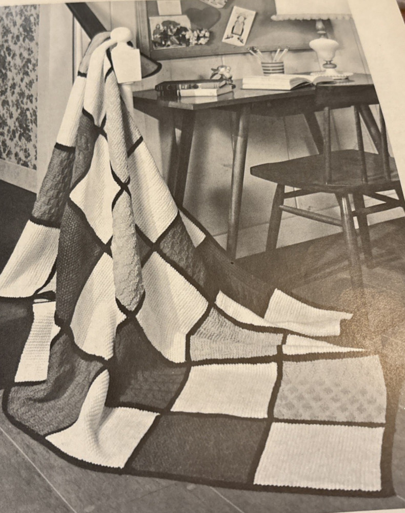 Vtg Rare Complete AFGHAN 1970 Pattern Bk