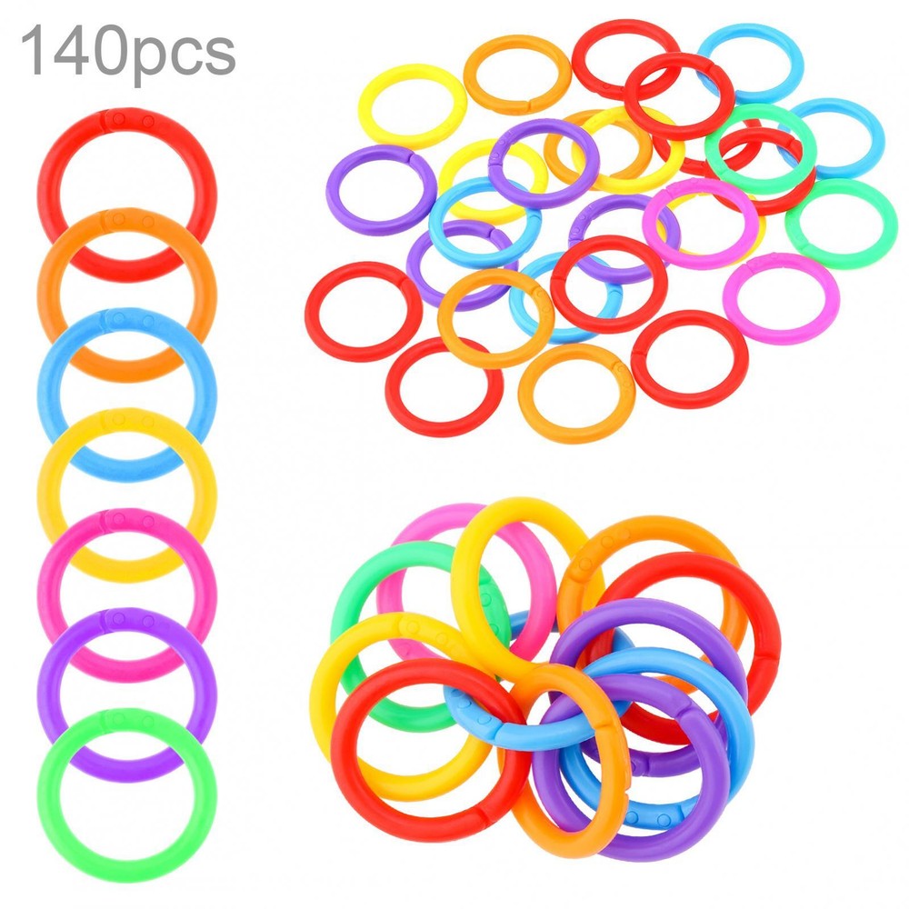 140pcs 20mm Plastic Binder Rings for Cards / Document Stack / Office Use