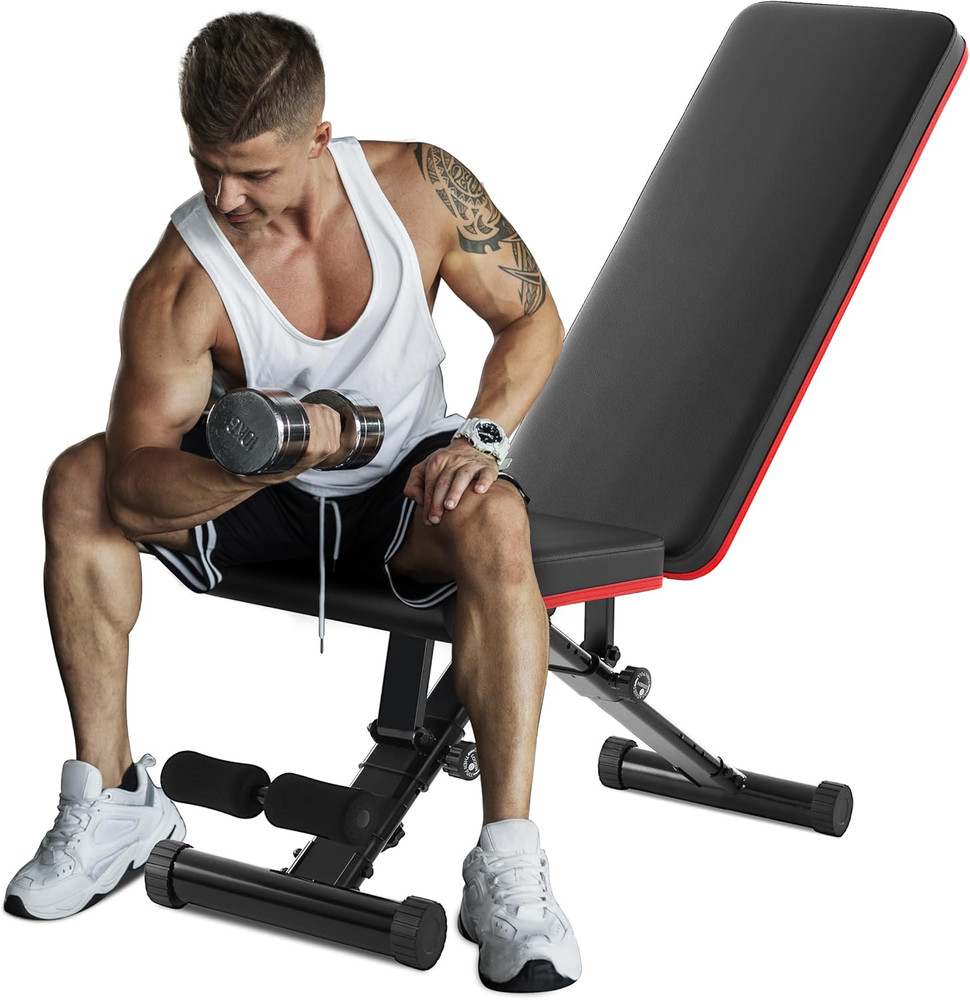 Adjustable Weight Bench for Full Body Strength Training, Foldable Workout Bench