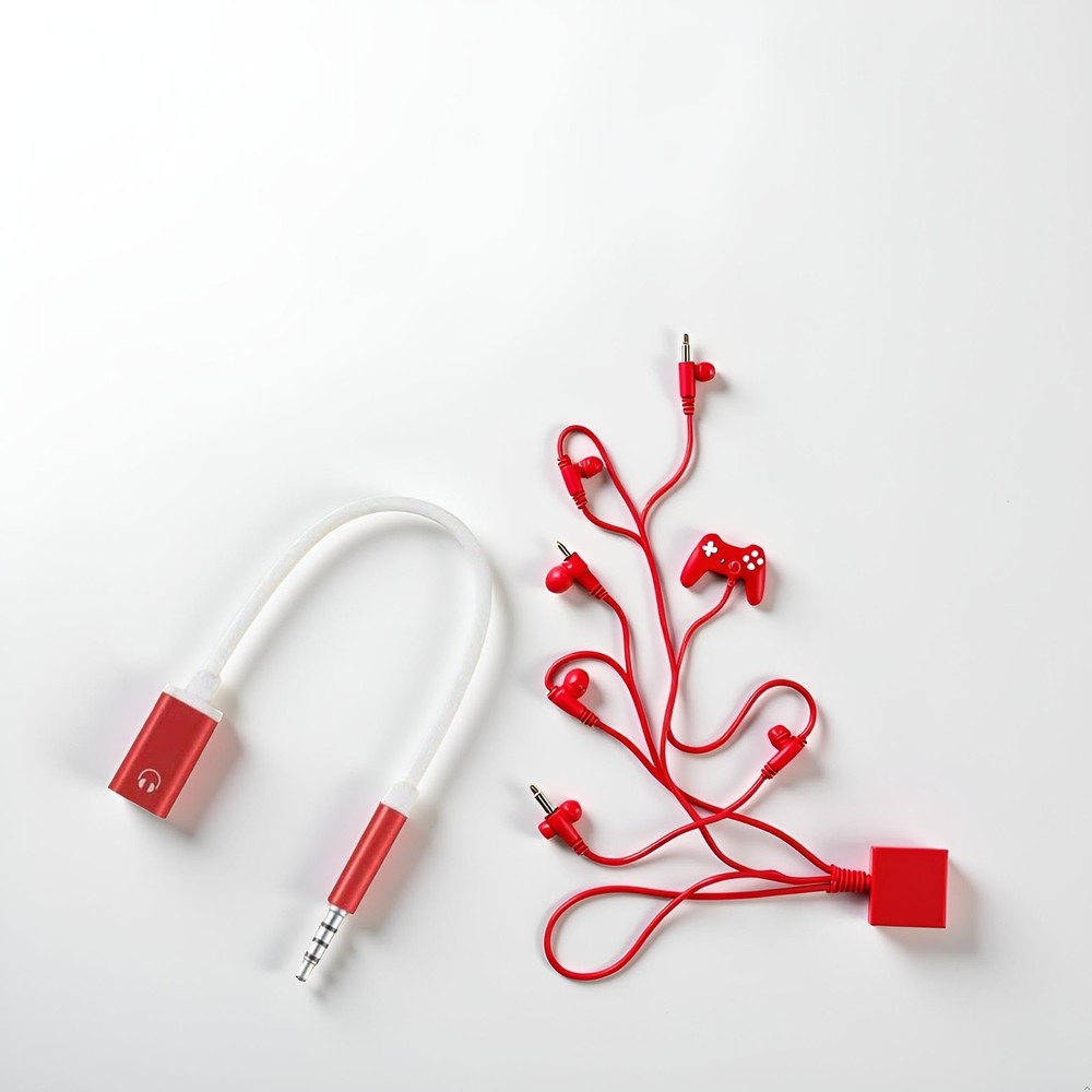 Type-C to 3.5mm Audio Adapter - Universal Analog Cable for Red