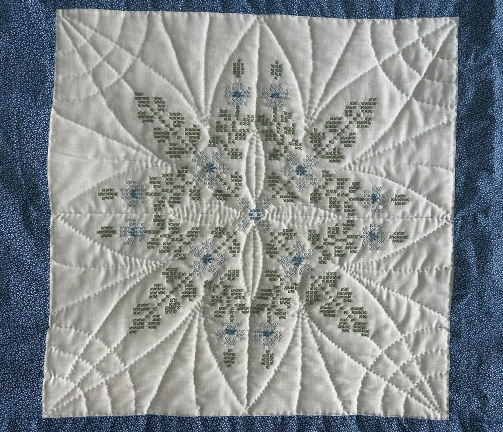 Handmade Patchwork Needlepoint King Quilt