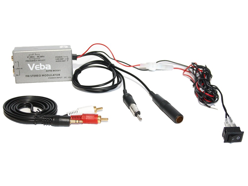 Car AUX input Wired FM Modulator transmitter Veba iPhone iPod MP3 Samsung HTC