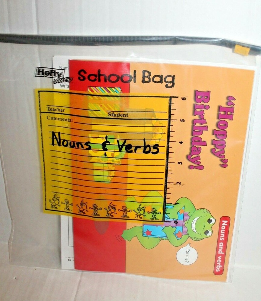 Nouns & Verbs Educational Folder Game Language Arts Center Activity Grades 2-3