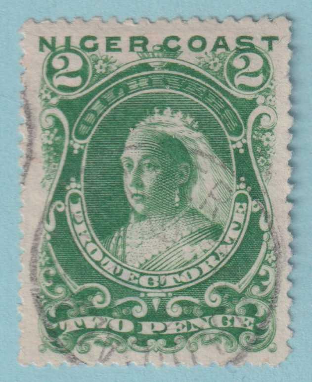 NIGER COAST PROTECTORATE 39  USED - SMALL THIN - VERY FINE! - NRB