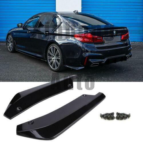 Glossy Black For BMW G30 G20 F30 E90 Rear Bumper Diffuser Splitter Canards Lips