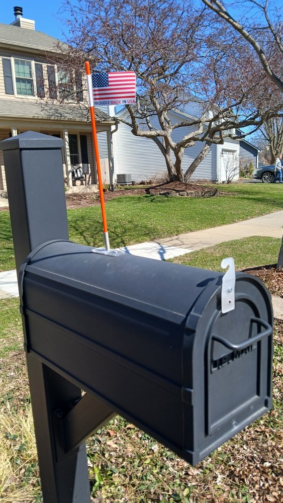 Mail's Here!! Mailbox Flag Alert System, Easy Install, Plastic & Metal Kit