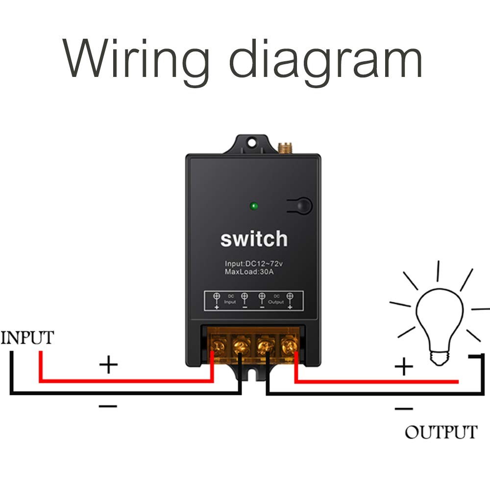 Wireless Remote Control Switch DC 12V�72V 40A Relay Long Range RF