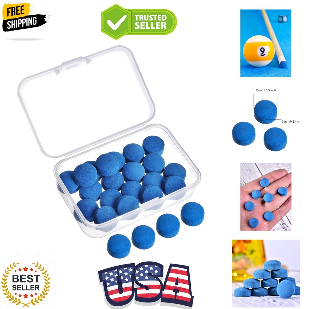 20 Pcs Billiard Pool Cue Tips Replacement Kit Pool Stick Tips with Storage Bo...