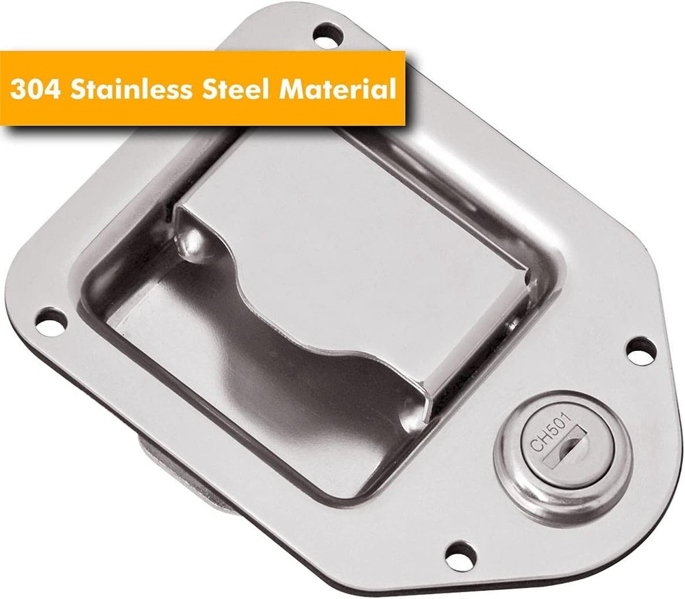 Truck Tool Box Latch Replacement Kit- 304 Stainless 2 Pack with 2 Lock