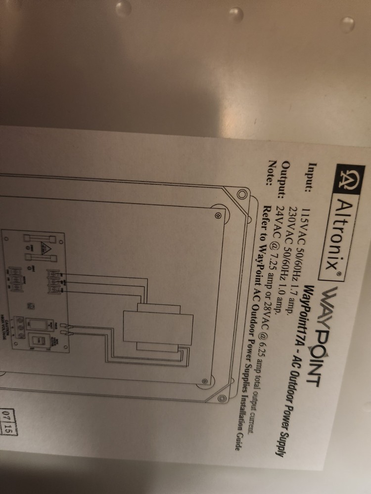 Altronix Waypoint-17A Power Supply