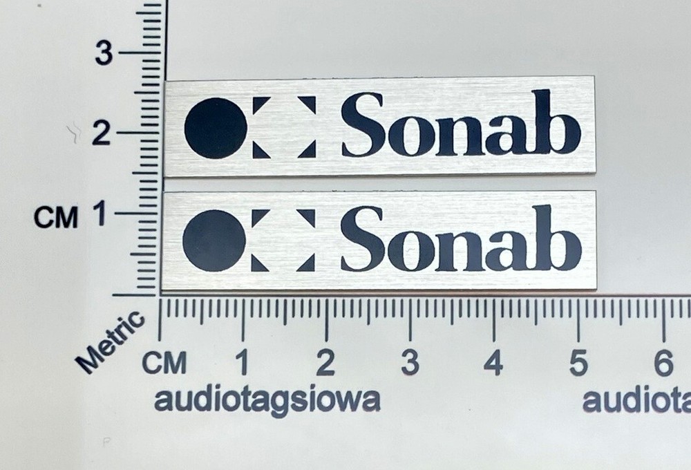 Sonab Speaker Grill Badges Pair Custom Made Aluminum