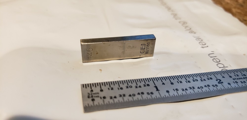 .146" CEJ Rectangular Steel Gage Gauge Block, Grade B