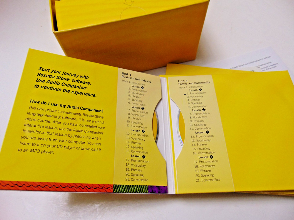 Rosetta Stone German Deutsch Version Level 1-5 CD Audio Disc Headset Slipcase