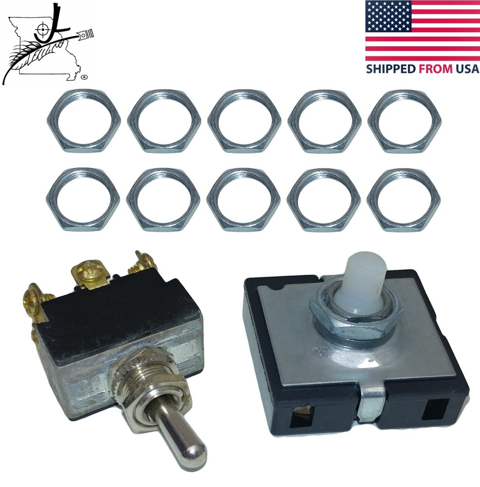 10x Ten 1/2" Toggle Switch Nuts Other Switches Secure Retaining Nut Replacement