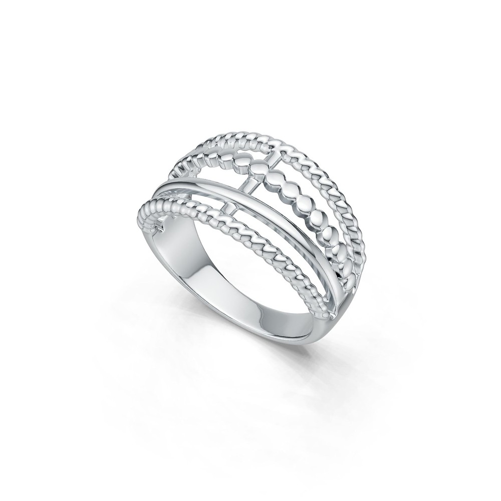Sterling Silver Ring Multi-Row Twisted Rope Theme