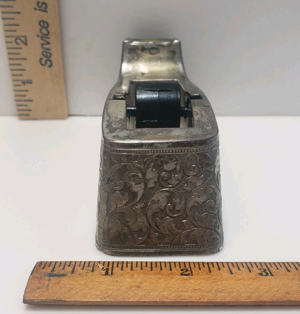 Silver Tone Tape Dispenser ELEANOR CLAIRE Design Delli Inc Desktop Japan Vintage