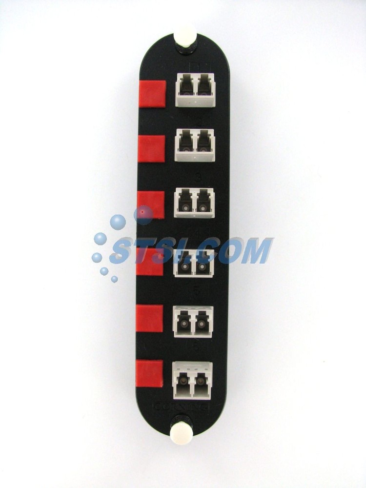 Corning CCH-CP12-A7 Patch Panel, 6 LC Duplex OM1 Multimode 62.5 Adapters ~STSI