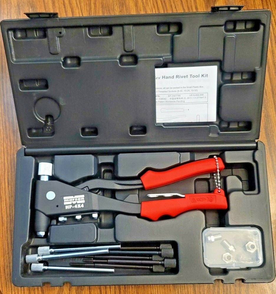 Marson HP-4X4 Multiplex Rivet Tool Set Pop Rivets, Rivet Nuts, Jack Nuts #M39410