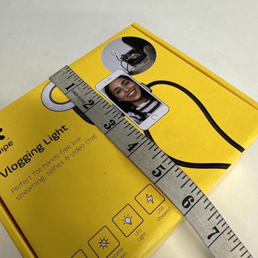 Swipe Vlogging Light USB Powered LED Adjustable brightness Hands Free Box Sealed