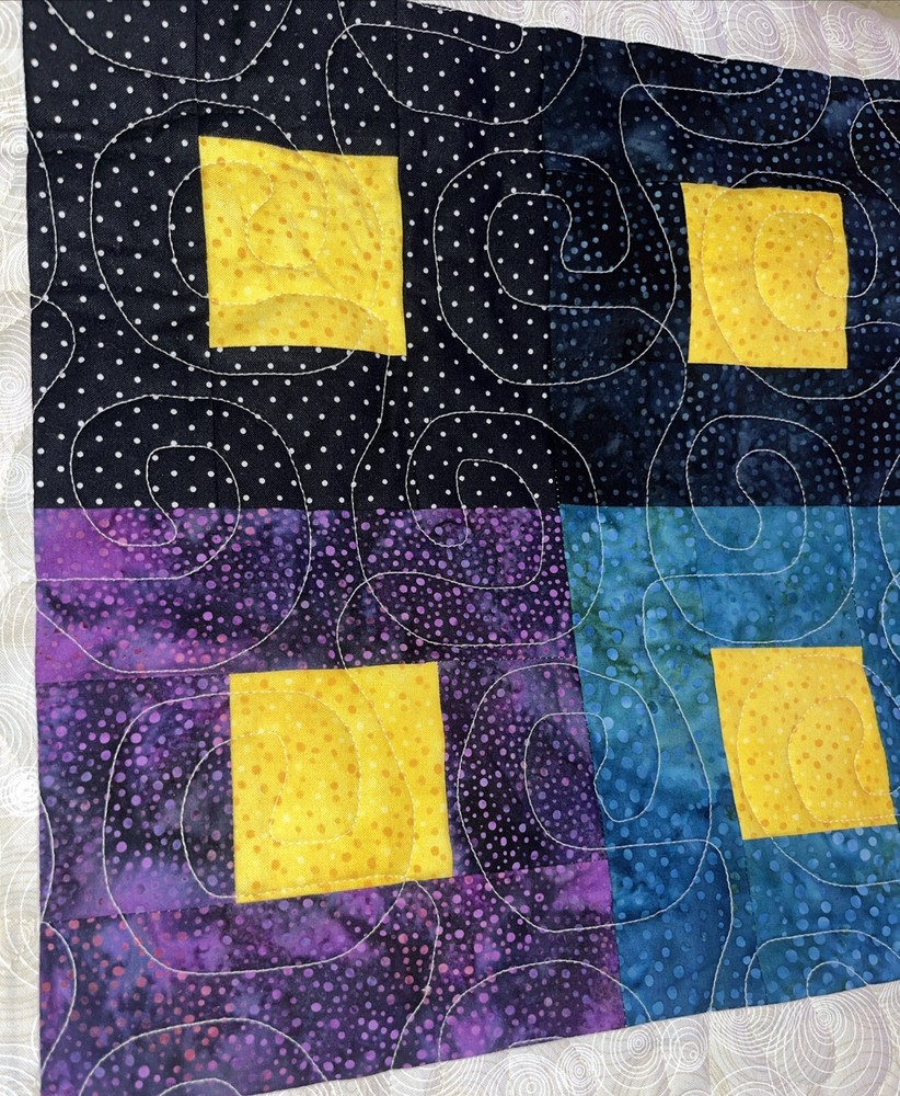 Handmade Quilted Throw Blanket 48” Square