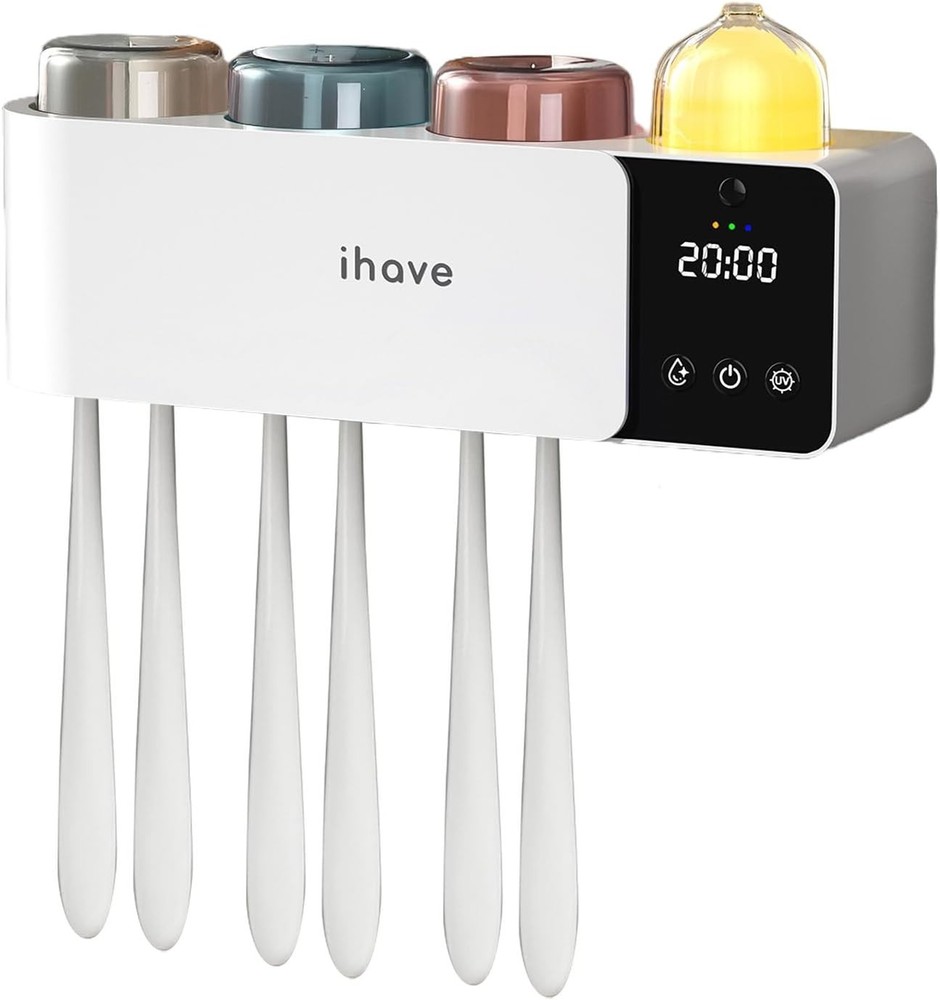 UV Toothbrush Sanitizer & Holder with Aromatherapy Diffuser