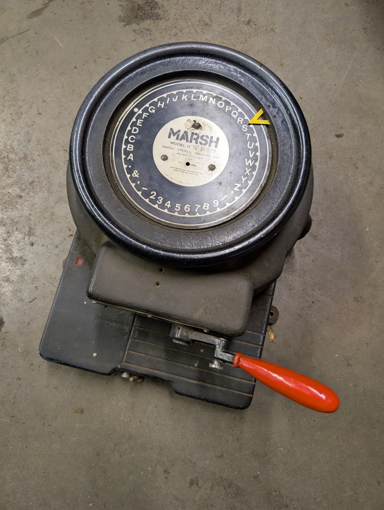 Marsh Stencil Machine 1/2" Letters Model H