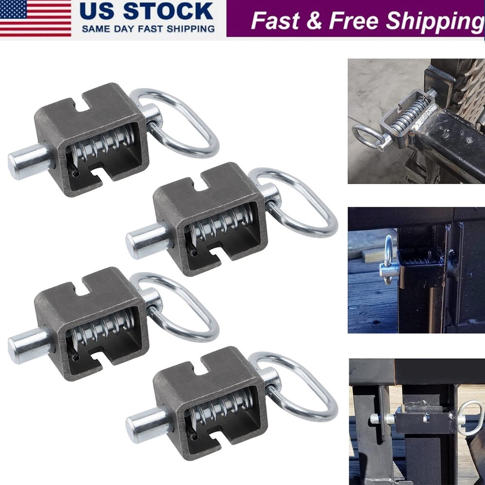 4PCS Universal Spring Car Trailer Gate Loaded Weld-On Spring Latch Lock Assembly