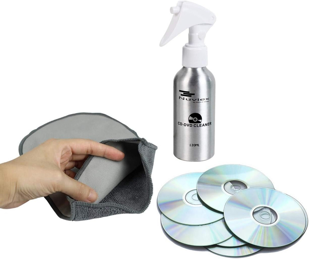 CD DVD Cleaner Solution Spray Fluid - Premium Compact Disc Cleaning Kit with Ant