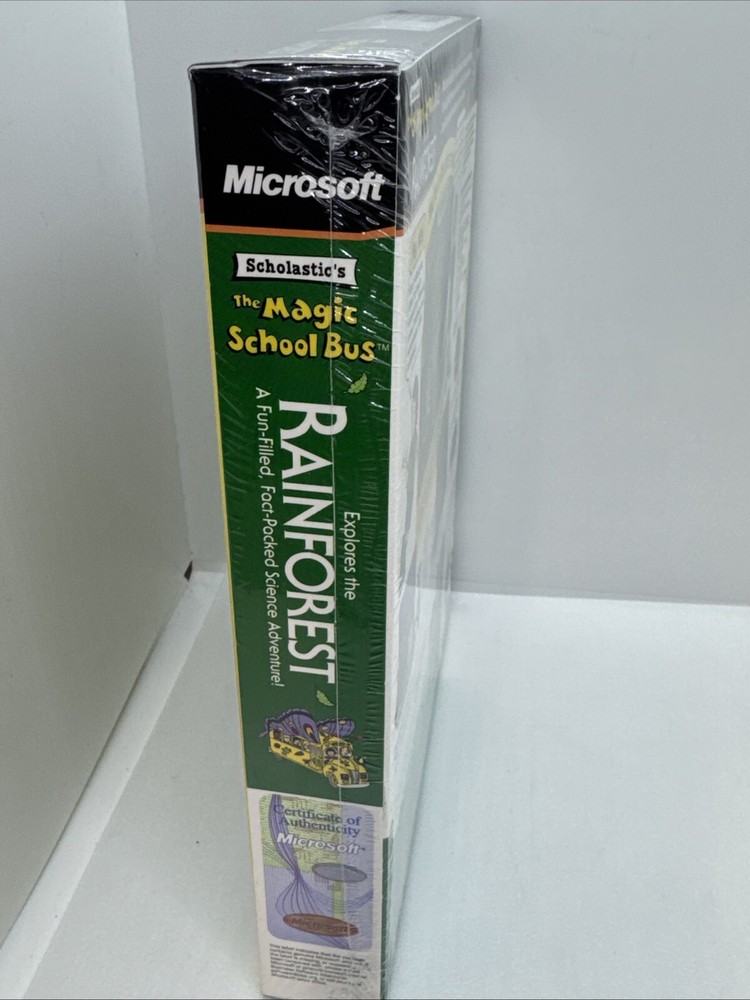 1997 Microsoft MAGIC SCHOOL BUS Explores The Rainforest CDROM Big Box SEALED PC