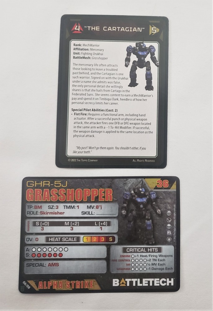 Battletech Grasshopper Mech + Alpha Cards Northwind Command Lance Mercenaries