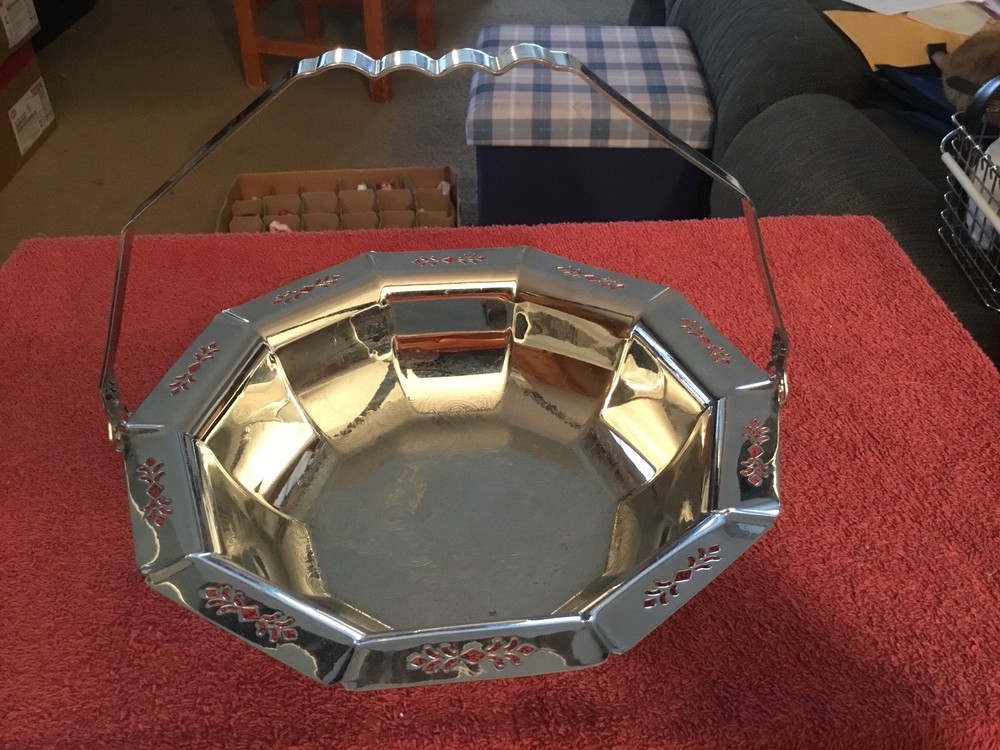 Continentil Silver Co. 10 Sided Metal Basket #3748