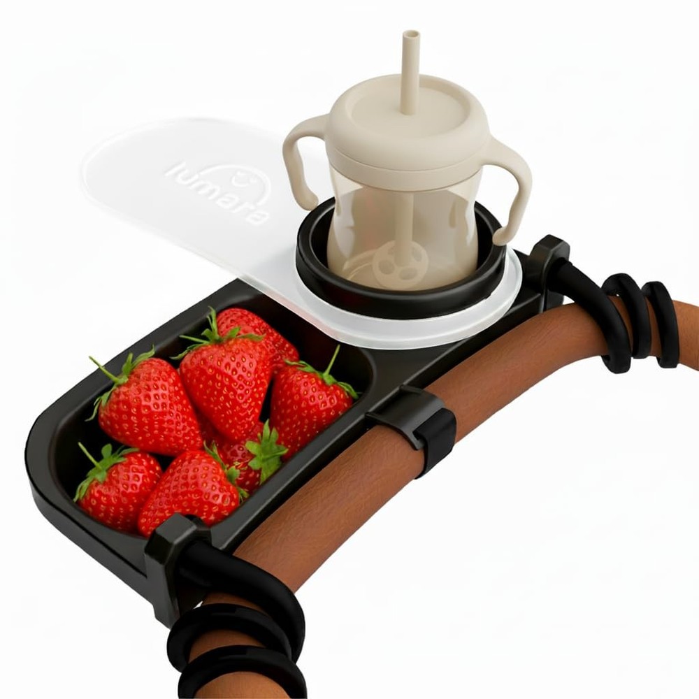 Universal Stroller Snack Tray with Cup Holder 2 in 1 - Stroller Tray Attachme...