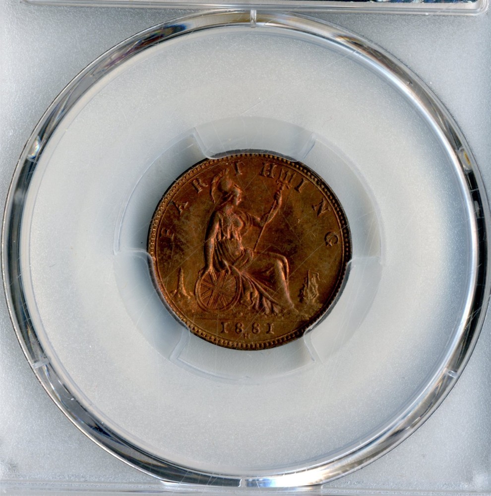 Great Britain. Farthing. 1881-H PCGS MS64 RD