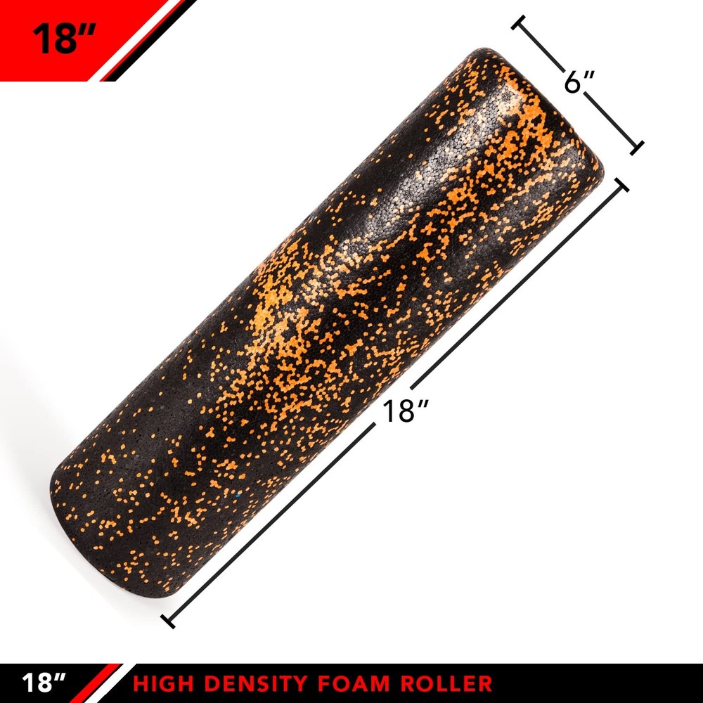 High Density Foam Roller, Speckled Orange, 18-Inch