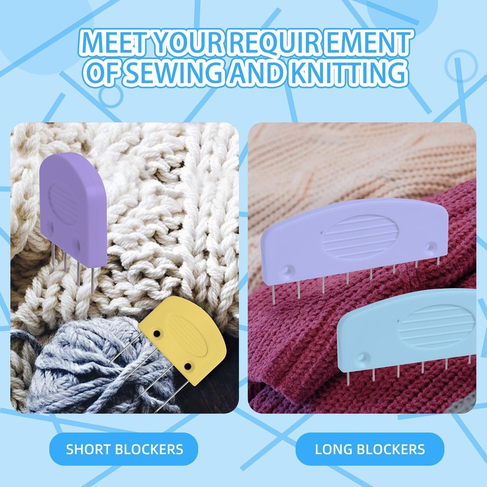 130 Pcs Knit Blockers and Combs for Blocking - Rainbow Knitting Blocking Combs P