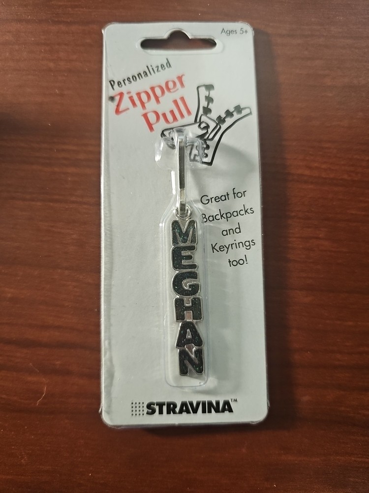 Personalized Zipper Pull (MEGHAN) green