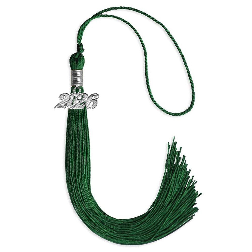 Endea Graduation Green Tassel With Silver Date Drop