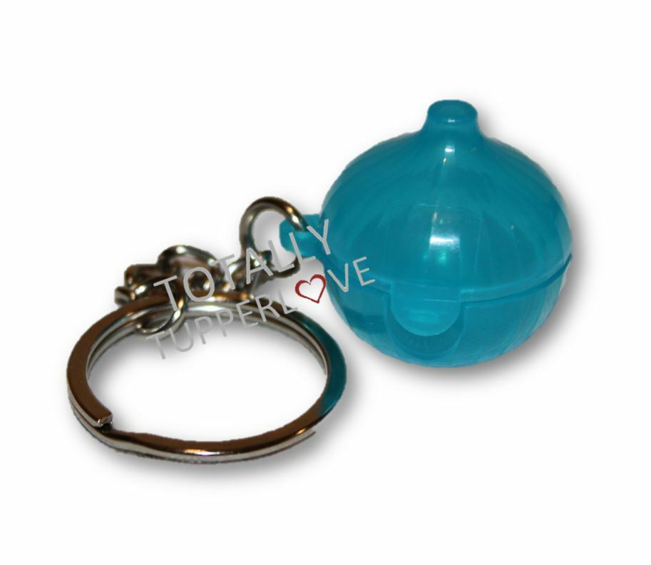 Tupperware Keychain Onion Keeper Small Tiny Treasures Gadget Blue NEW ❤️