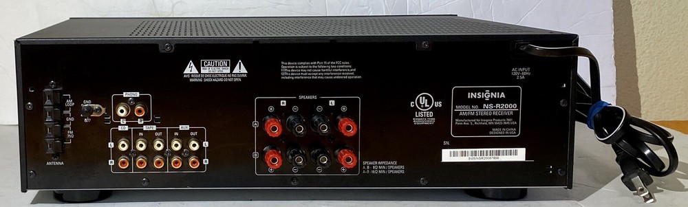 Insignia NS-R2000 Digital AM/FM 200W Stereo Receiver
