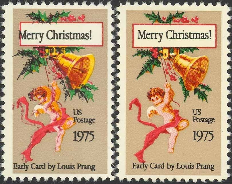1580, 10¢ XMAS STAMP WITH LARGE COLOR SHIFT ERROR