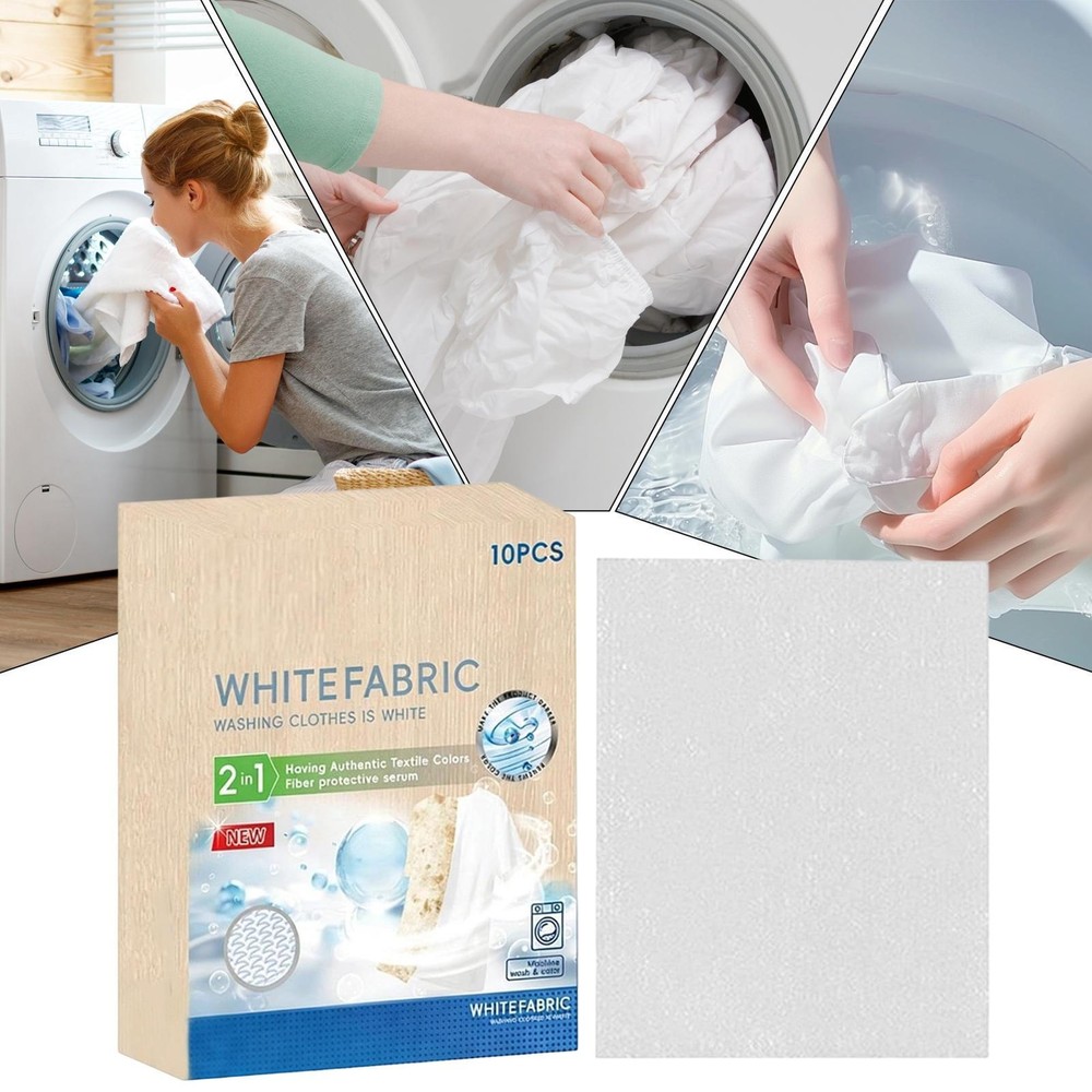 White Fabric Dye - 10 Sheets Laundry Sheets for White Fabric Care