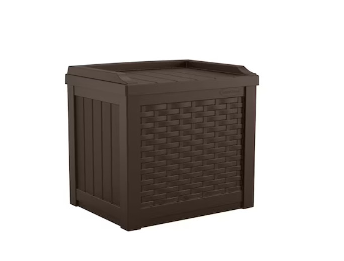 Suncast Outdoor Storage 22-Gallon Java Plastic Deck Box