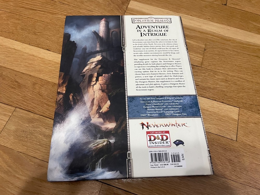 Dungeons & Dragons: Neverwinter Campaign Setting w/map HC 4e Original