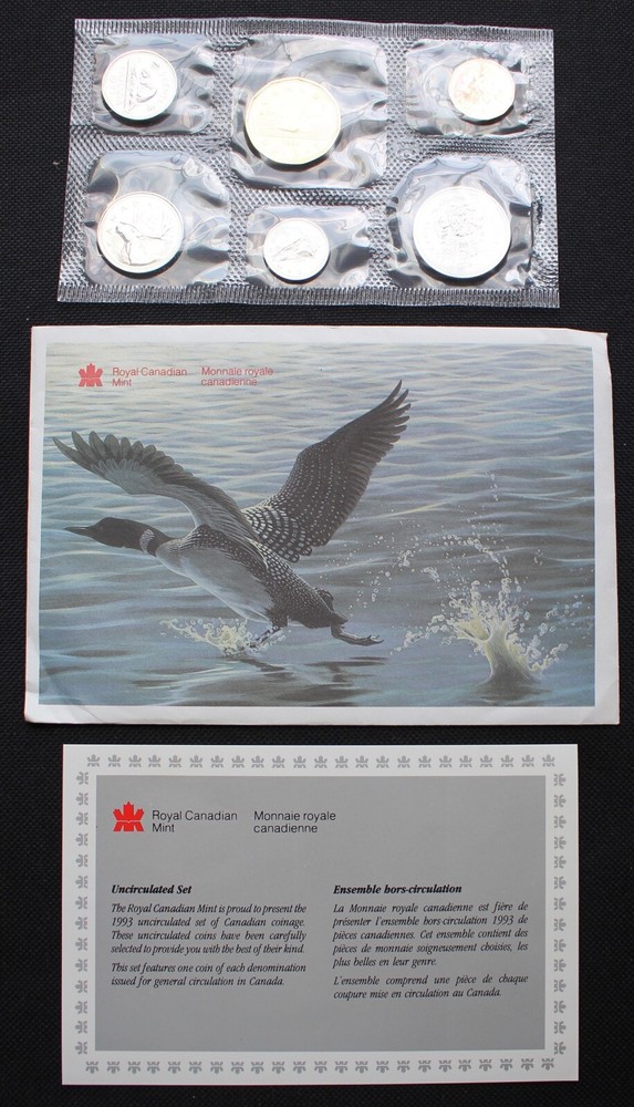 1993 CANADA PROOFLIKE 6-COIN SET - UNCIRCULATED w/COA & Envelope