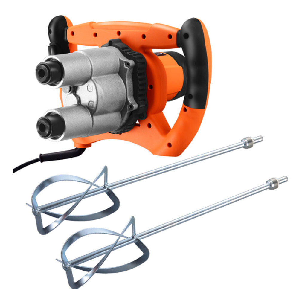 Handheld Double Pole Mixer Paint Cement Mixing Power Tools Plastering Machine