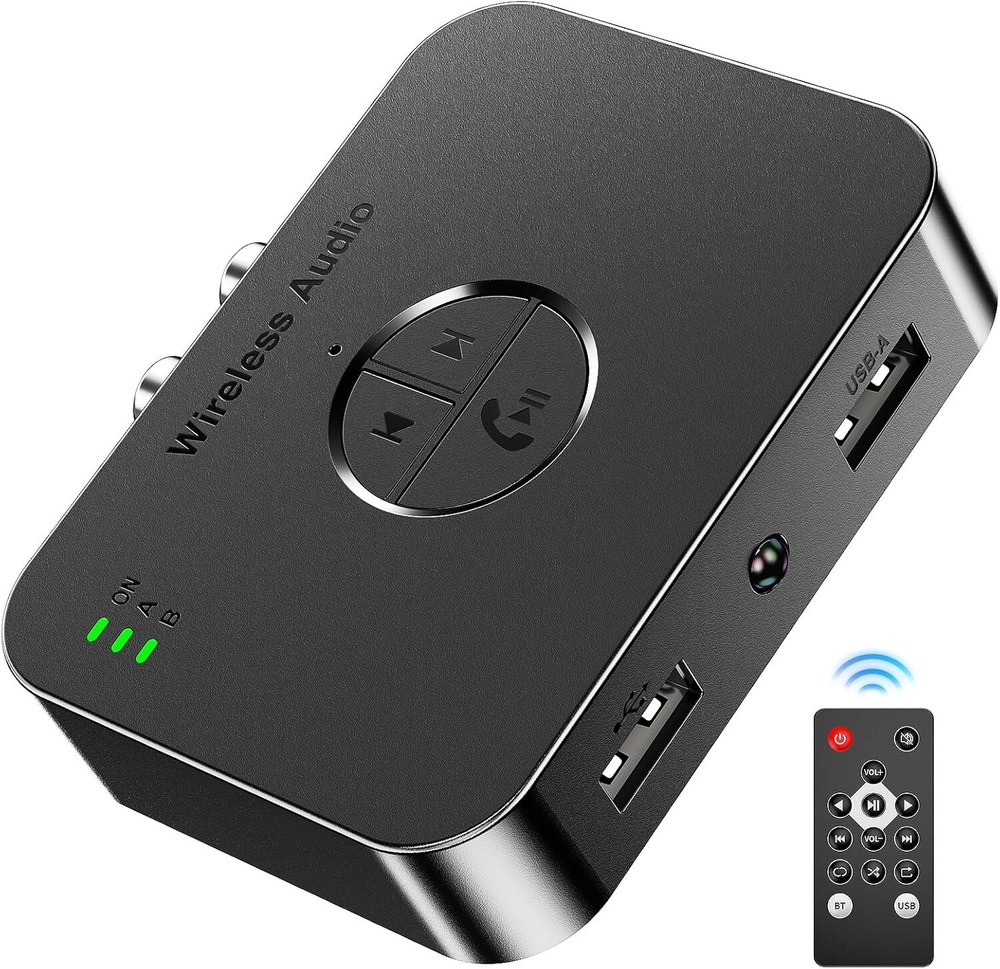 Bluetooth 5.4 Transmitter Receiver 3 IN 1 Wireless Audio 3.5mm Jack Aux Adapter