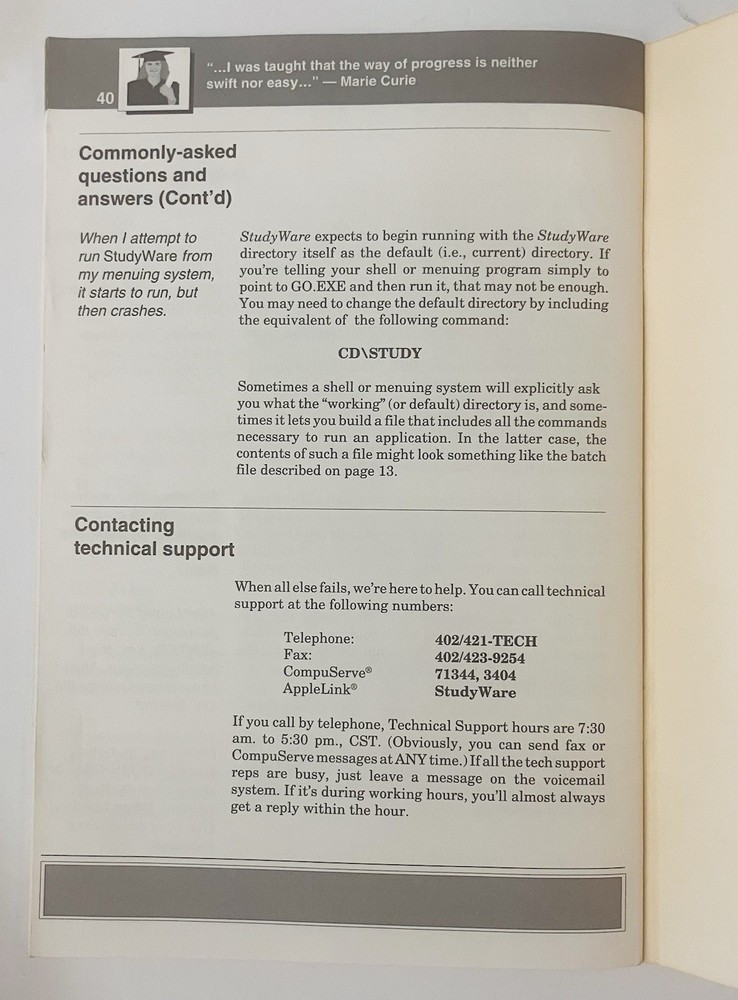 1993 Cliffs StudyWare Course Review User’s Manual, IBM Version Vintage Guidebook